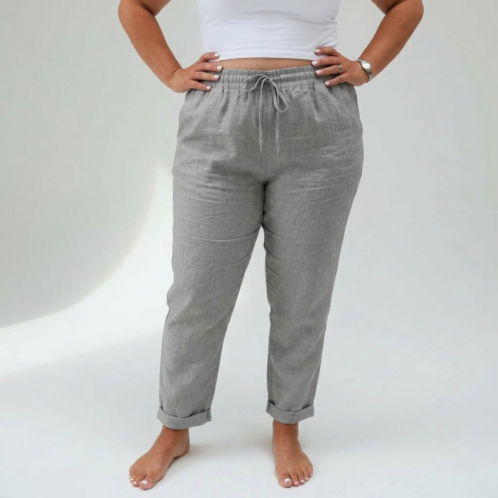 Albertine™ — 100% Cotton Fluid Comfort Pants - Plus size model