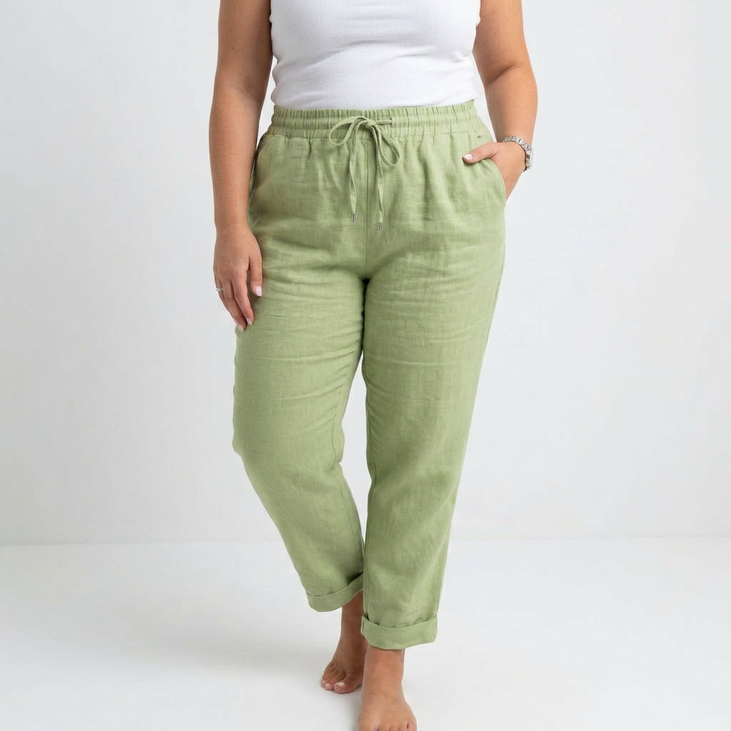 Albertine™ — 100% Cotton Fluid Comfort Pants - Plus size model