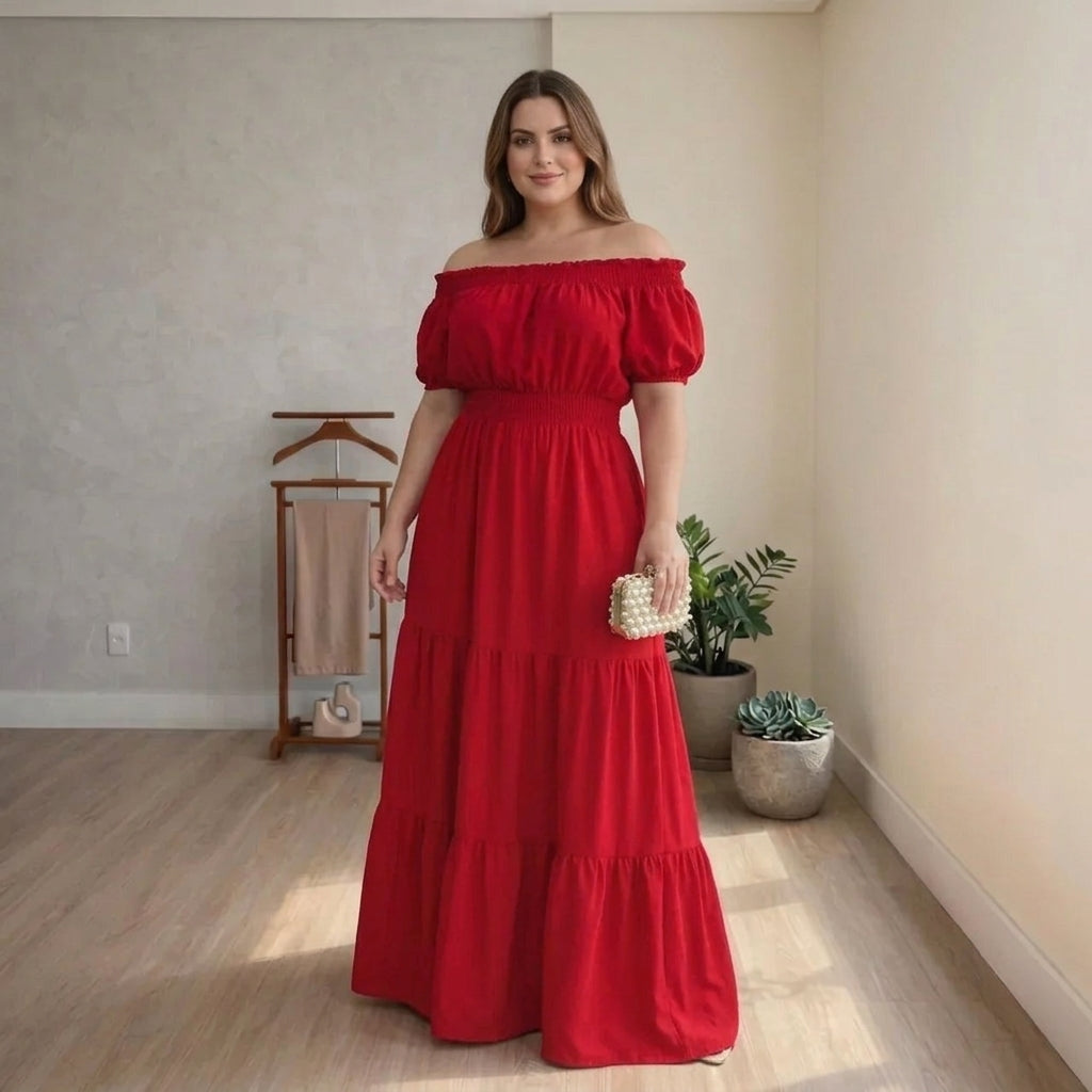 Giulia - Elegant Summer Maxi Dress - Plus size model