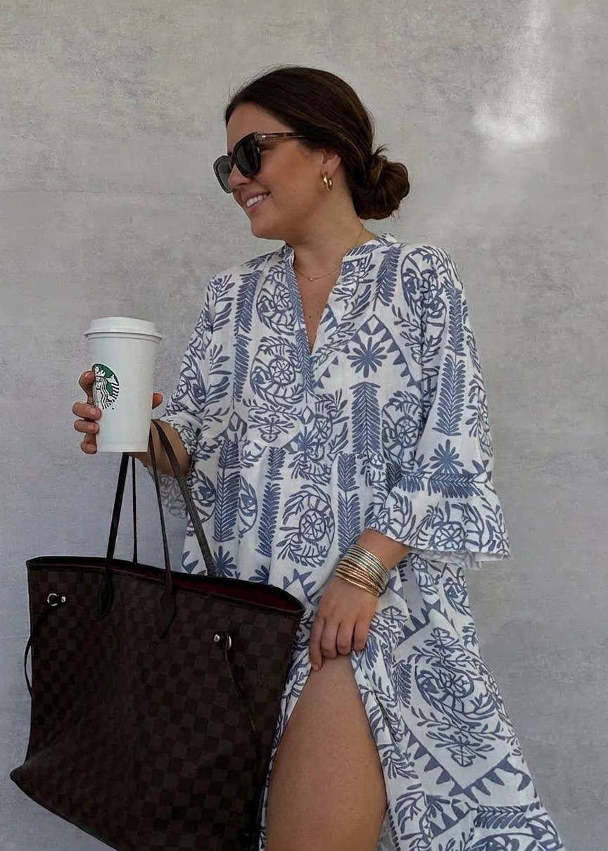 Fiorelia - Relaxed Boho Tunic Dress - Plus size model