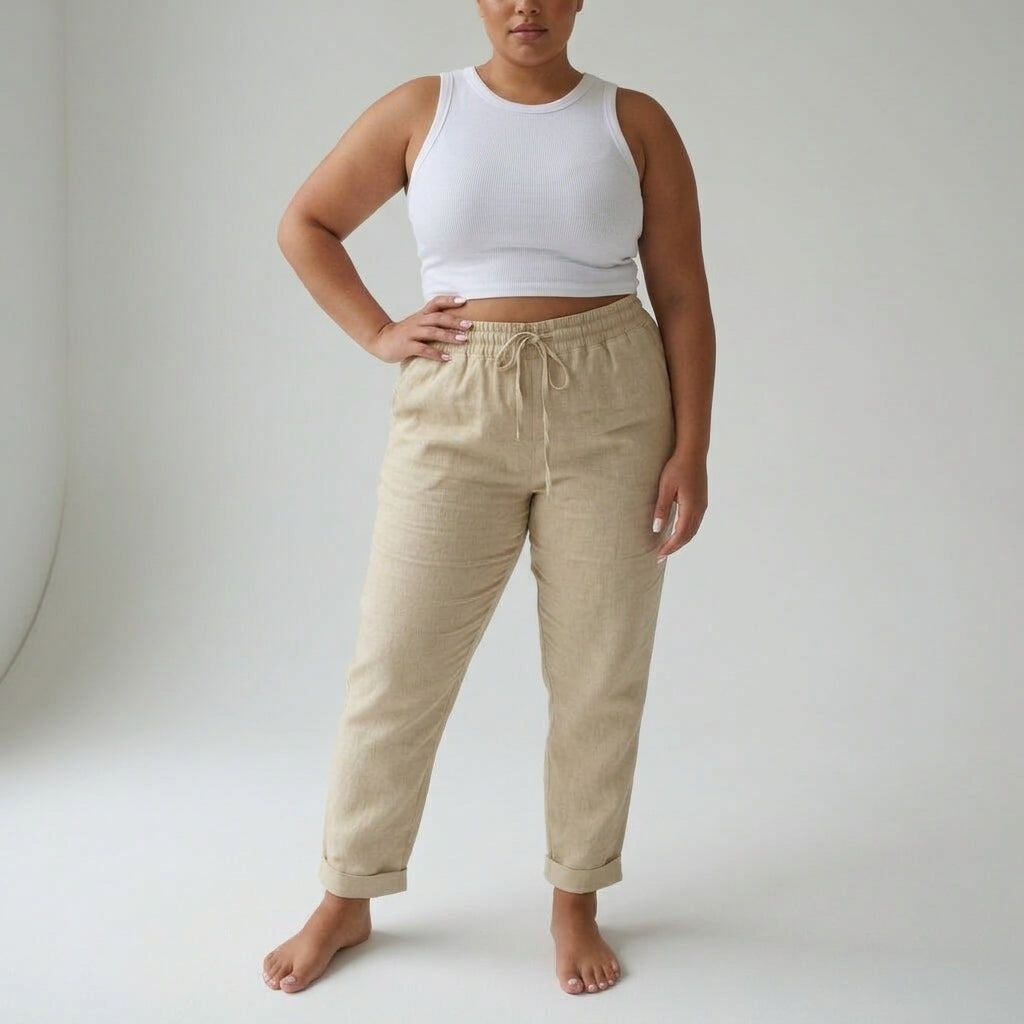 Albertine™ — 100% Cotton Fluid Comfort Pants - Plus size model
