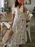 Élodie™ — Elegant Velvet Floral Maxi Dress - Plus size model