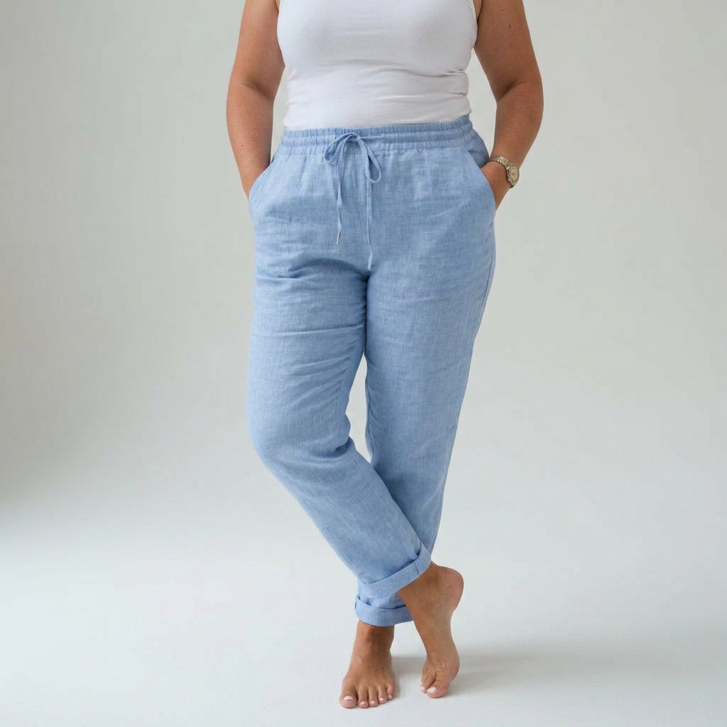 Albertine™ — 100% Cotton Fluid Comfort Pants - Plus size model