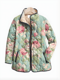 LISA | Quilted Jacket with Retro Floral Pattern