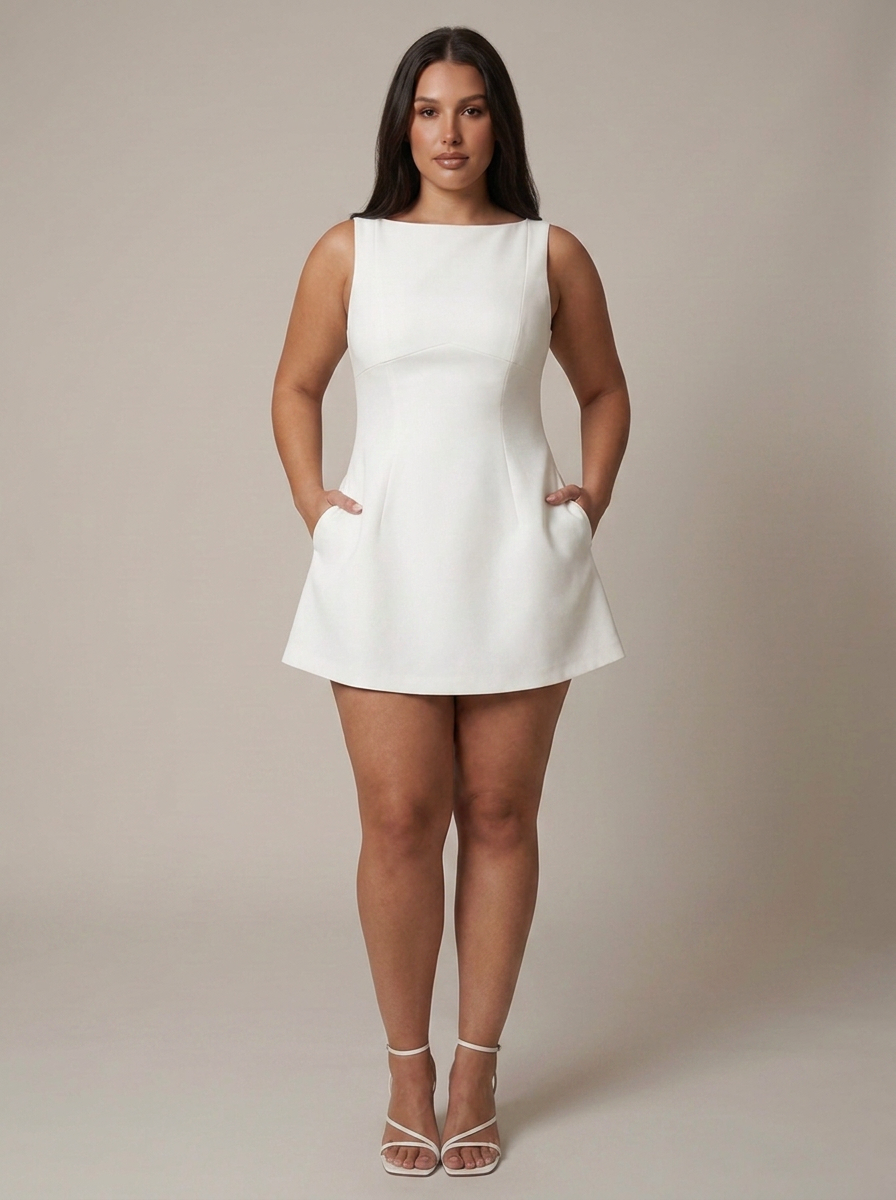 Luna Mini Dress - Plus size model