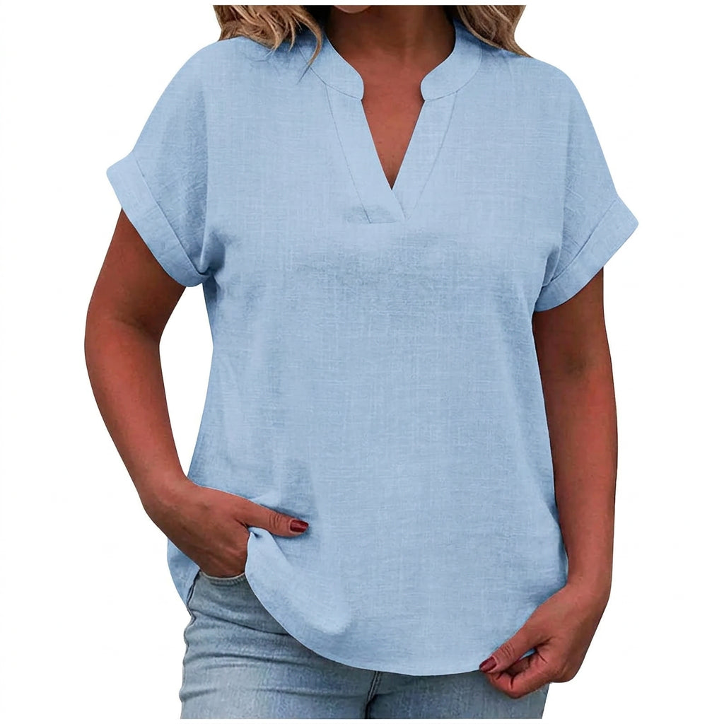 Lexi | Relaxed V-Neck Blouse - Plus size model