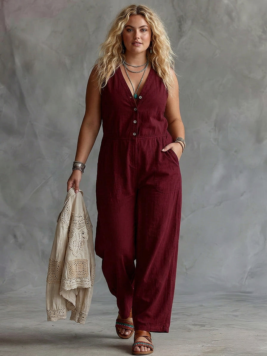 Isabella - Elegant Jumpsuit - Plus size model