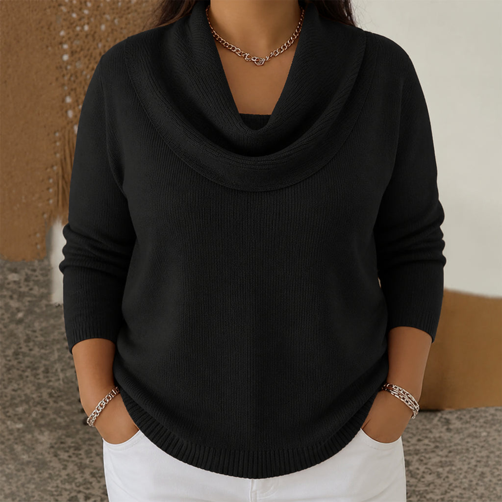 Juliette | Cowl Neck Sweater - Plus size model