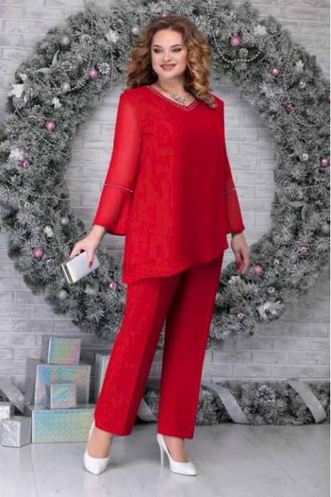Winnie - Plus-Size Elegant Two-Piece Pantsuit