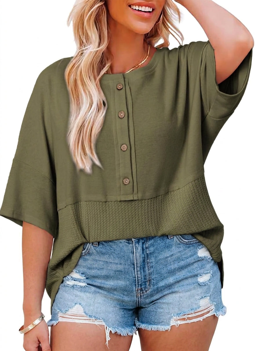 Zahara | Casual Button Shirt - Plus size model