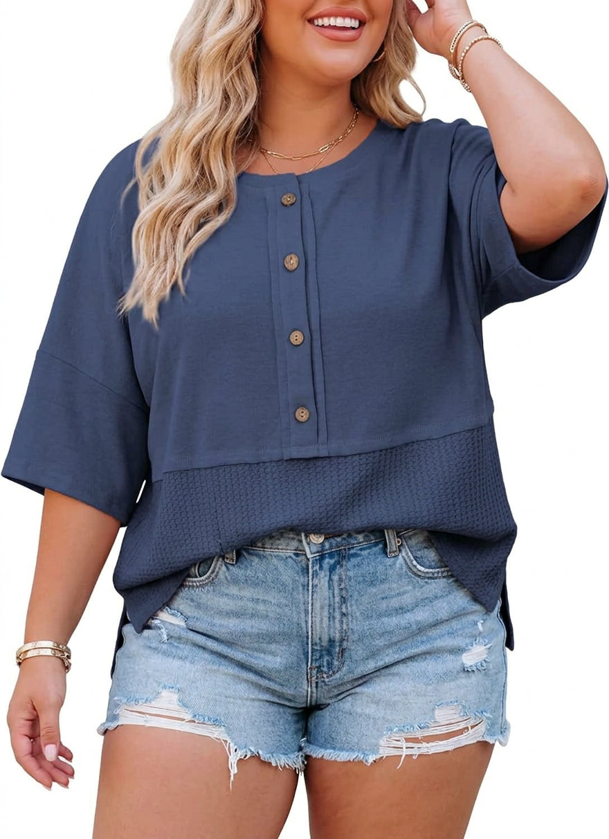 Zahara | Casual Button Shirt - Plus size model