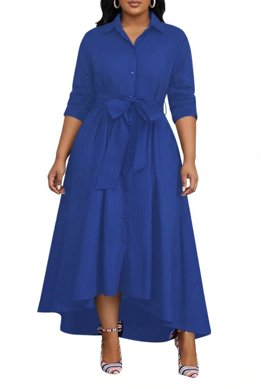 Marianne | Holiday Perfect Button-Front Maxi Dress - Plus size model