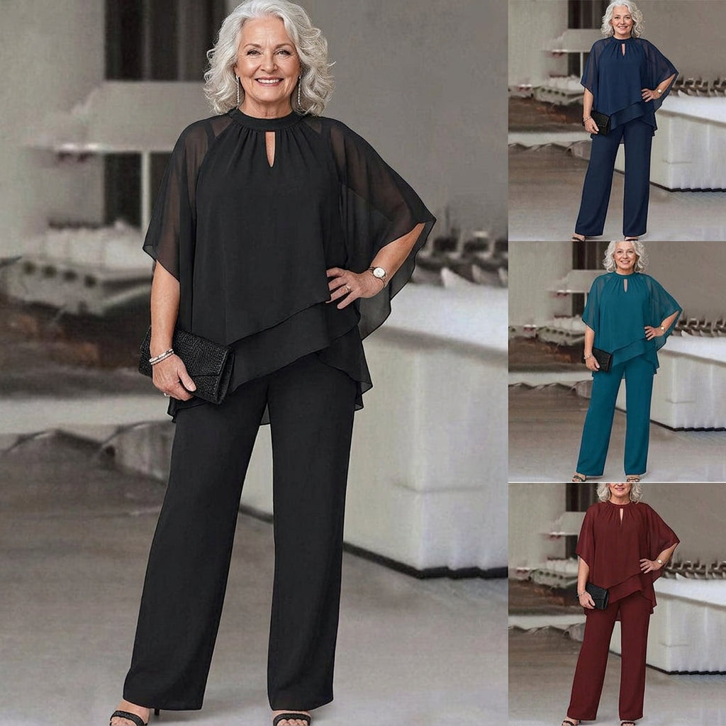 Kate -  Loose Casual Irregular Two-Piece Set - Plus size model