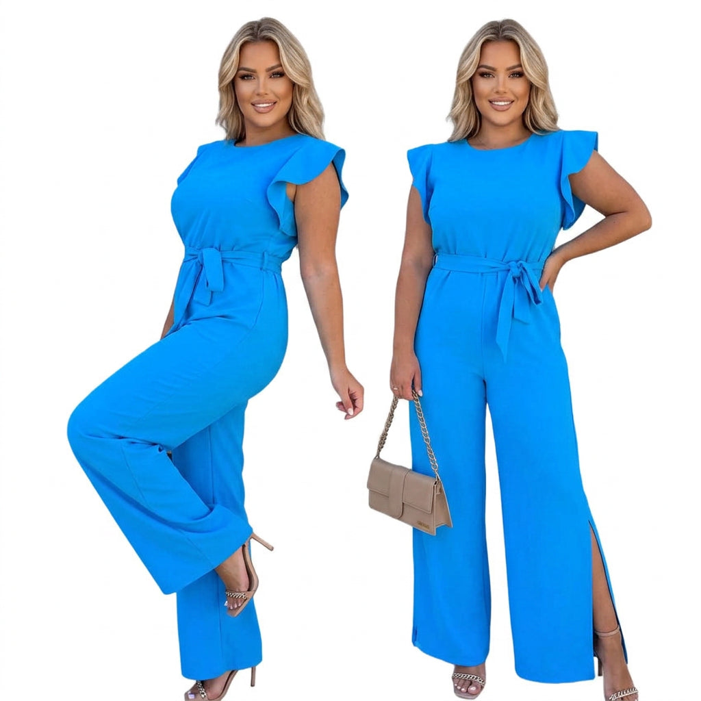 Fiona - High-Waist Tie Jumpsuit - Plus size model