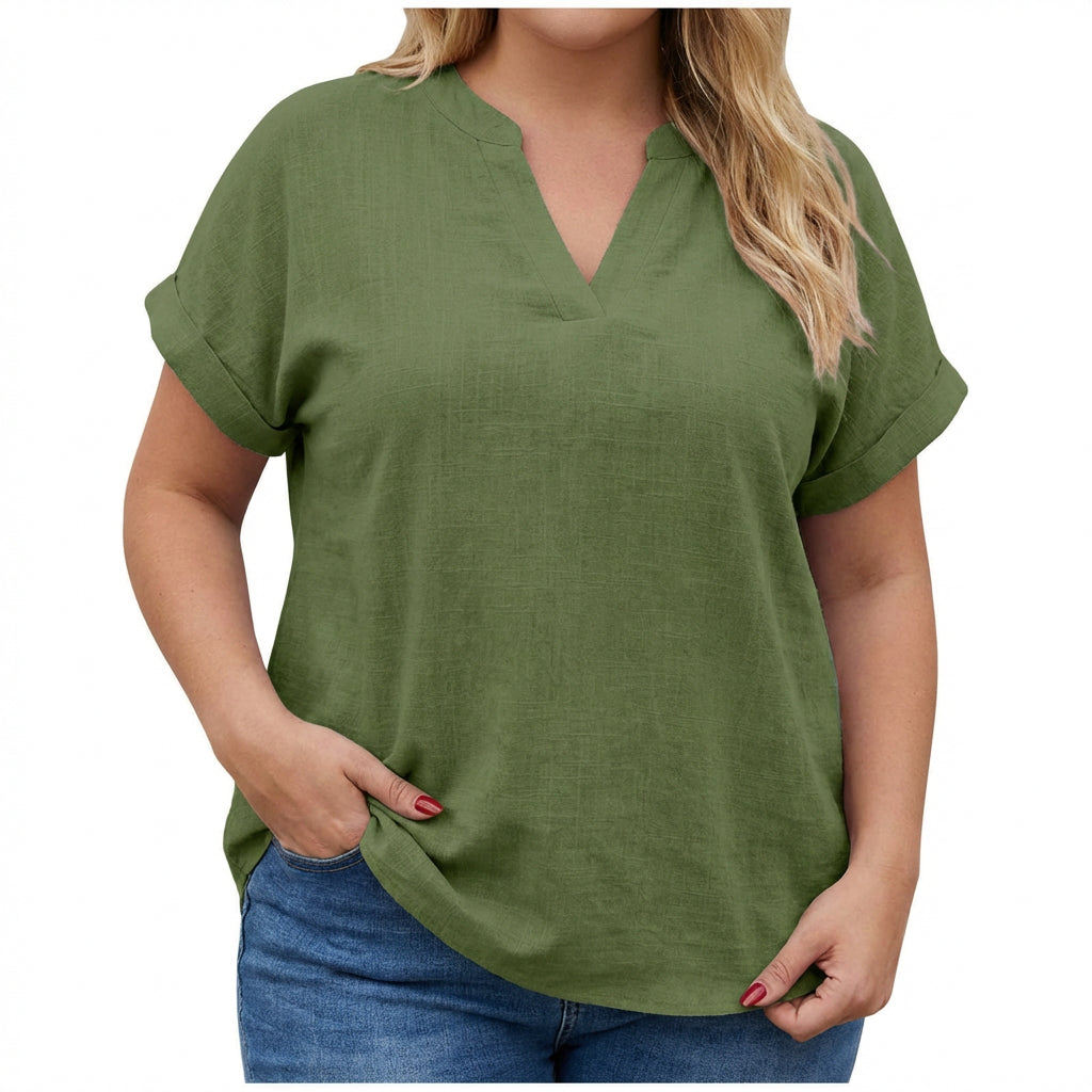 Lexi | Relaxed V-Neck Blouse - Plus size model