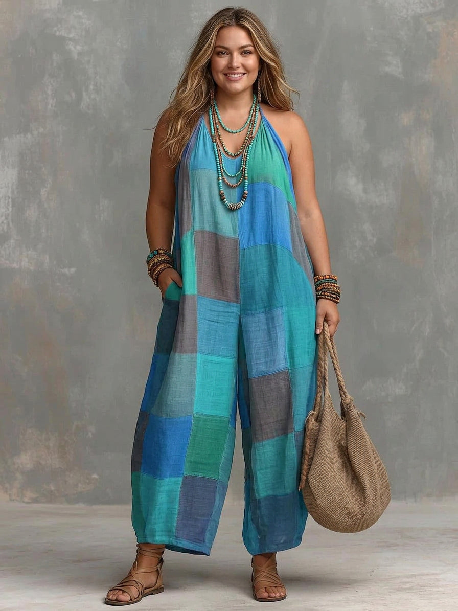 Bohemian Patchwork Jumpsuit™ – Freshness and freedom with an artistic and unique style. - Plus size model