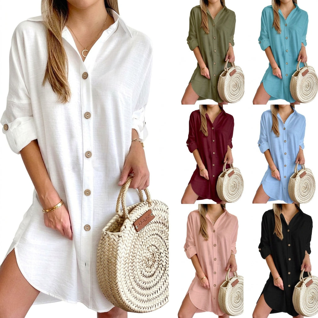 Catriona - Button-Up Shirt Dress - Plus size model