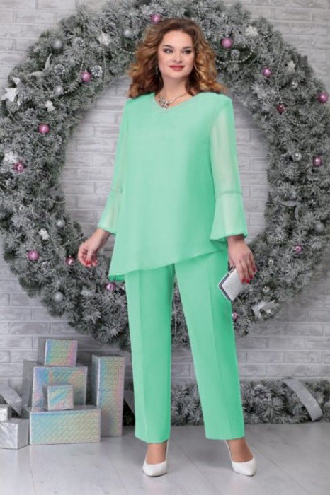 Winnie - Plus-Size Elegant Two-Piece Pantsuit