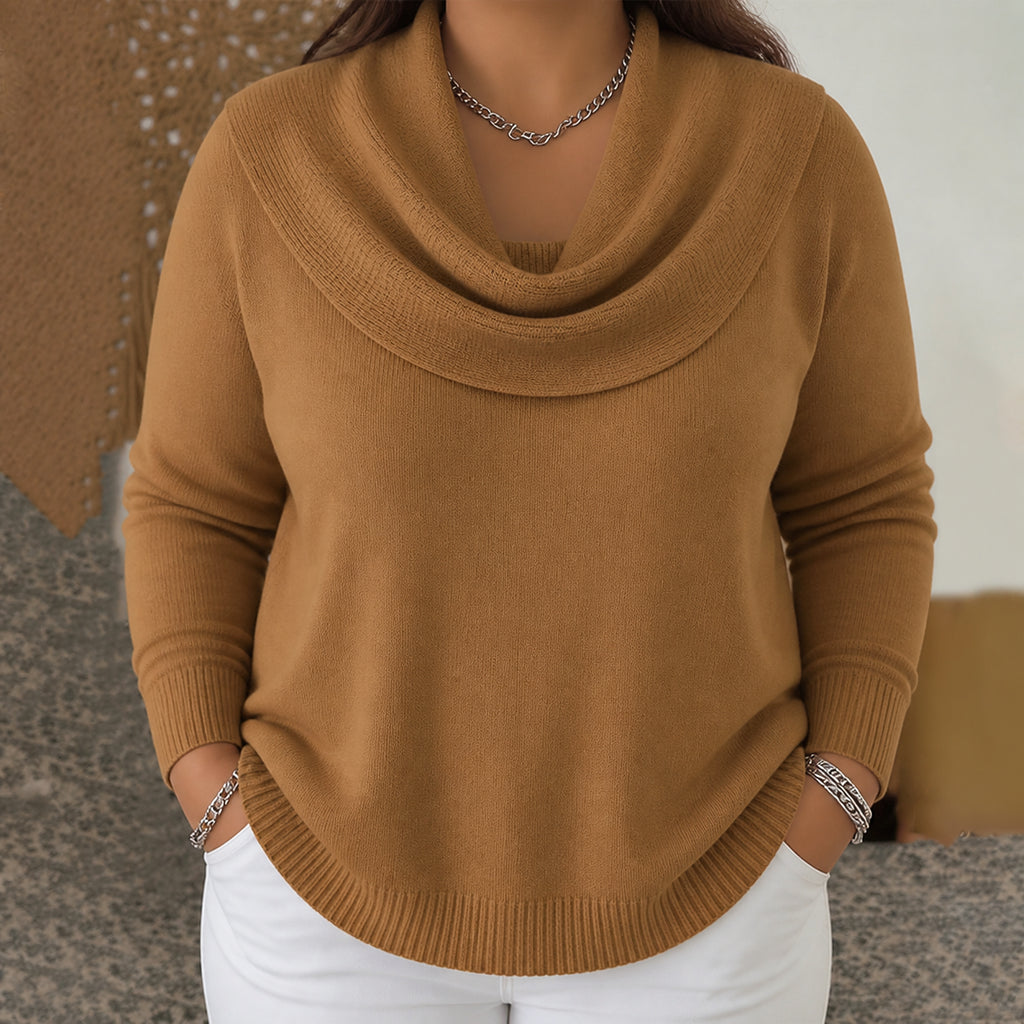 Juliette | Cowl Neck Sweater - Plus size model