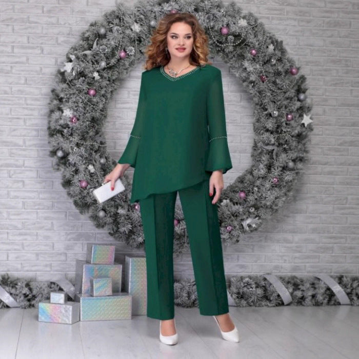 Winnie - Plus-Size Elegant Two-Piece Pantsuit