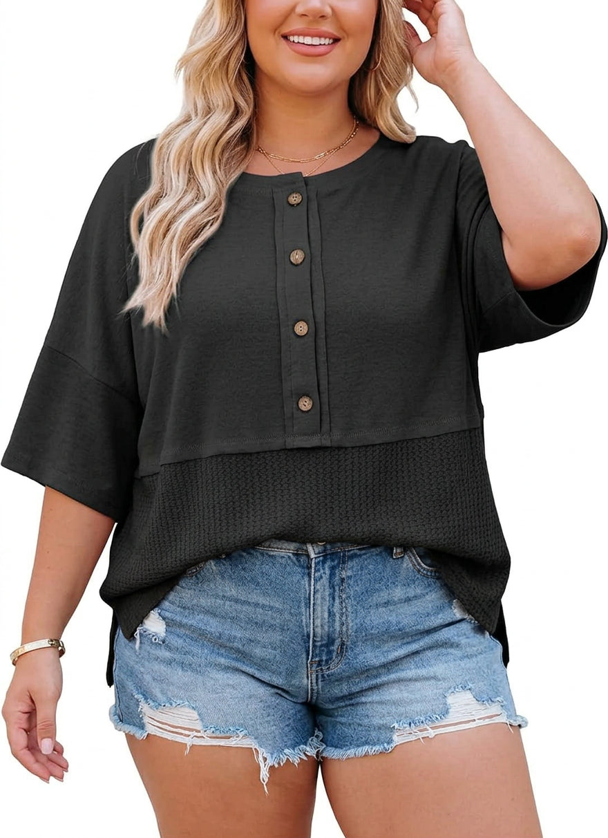 Zahara | Casual Button Shirt - Plus size model
