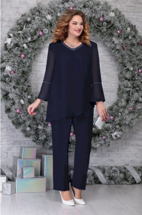 Winnie - Plus-Size Elegant Two-Piece Pantsuit