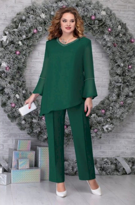Winnie - Plus-Size Elegant Two-Piece Pantsuit