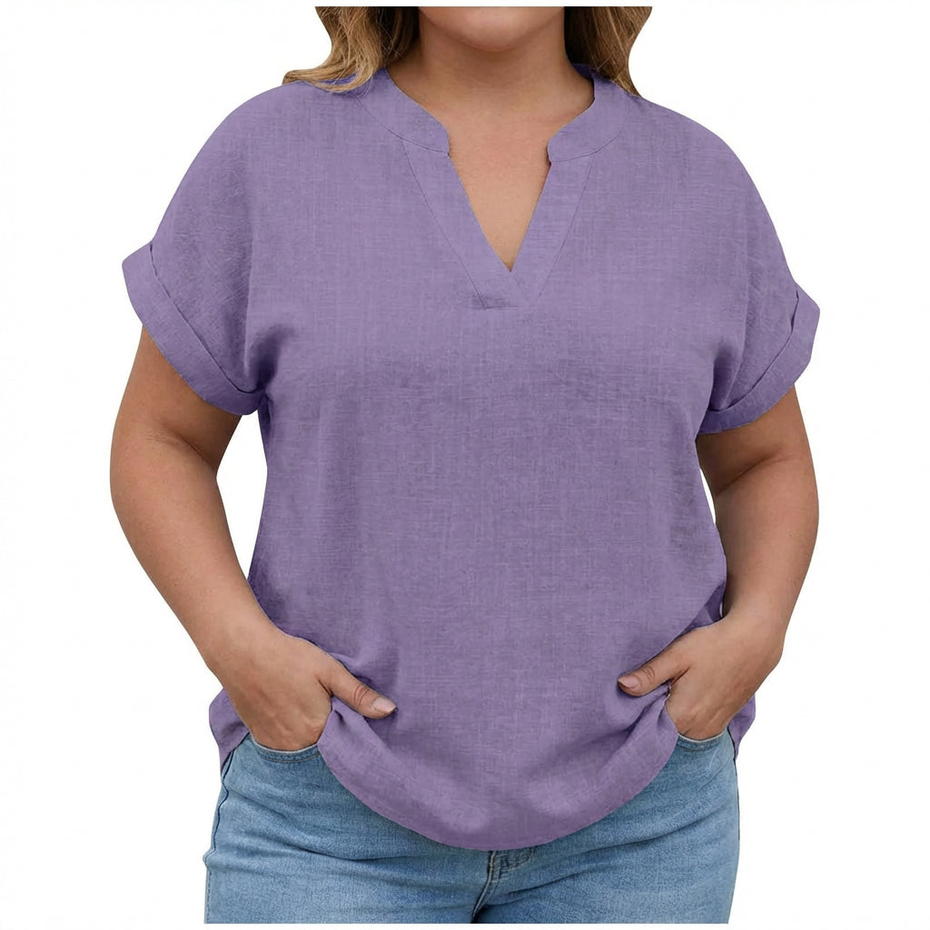 Lexi | Relaxed V-Neck Blouse - Plus size model