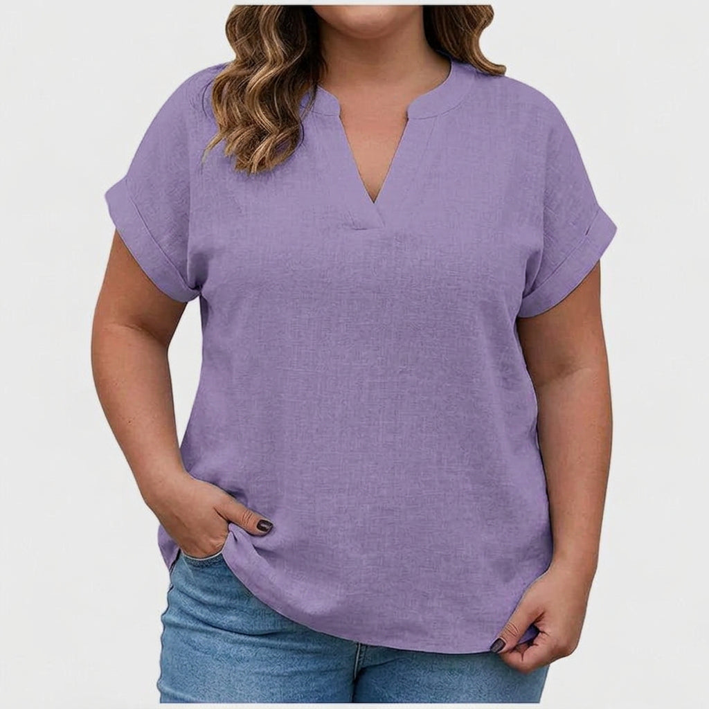 Xavinah | Comfortable V-Neck Blouse - Plus size model