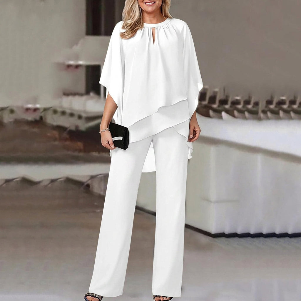 Kate -  Loose Casual Irregular Two-Piece Set - Plus size model