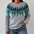 Ellie - Retro Scandinavian knitted sweater - Plus size model