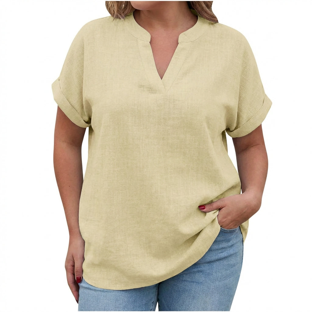 Lexi | Relaxed V-Neck Blouse - Plus size model