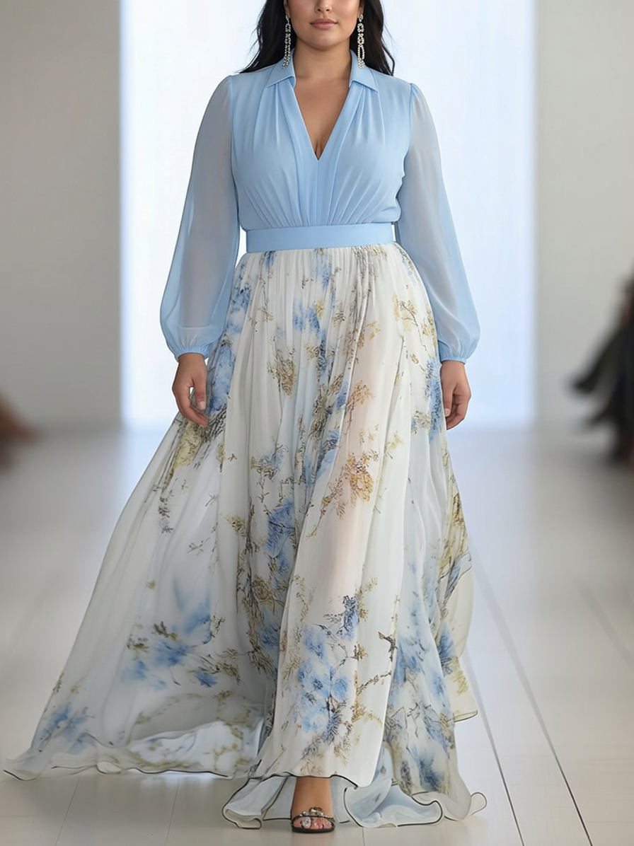 Harper™ | Beautiful Maxi Dress with Floral Print - Plus size model