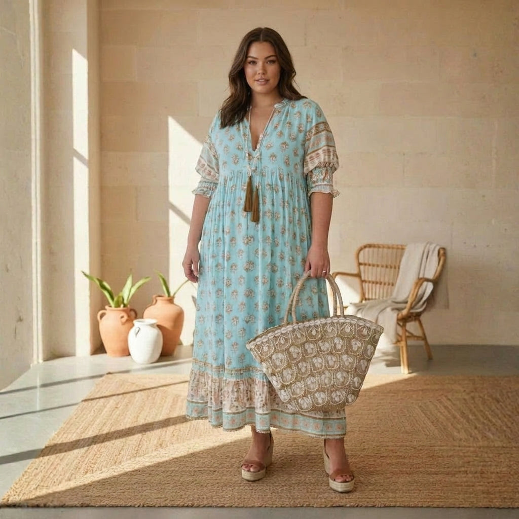 Verity - Bohemian Dress - Plus size model