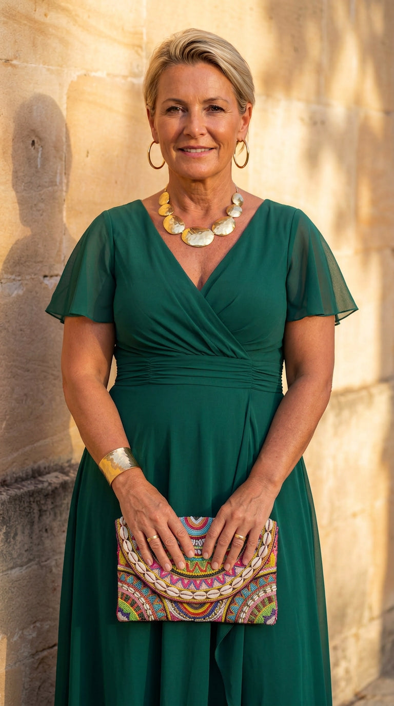 Elena | Maxi Floral Dress - Plus size model