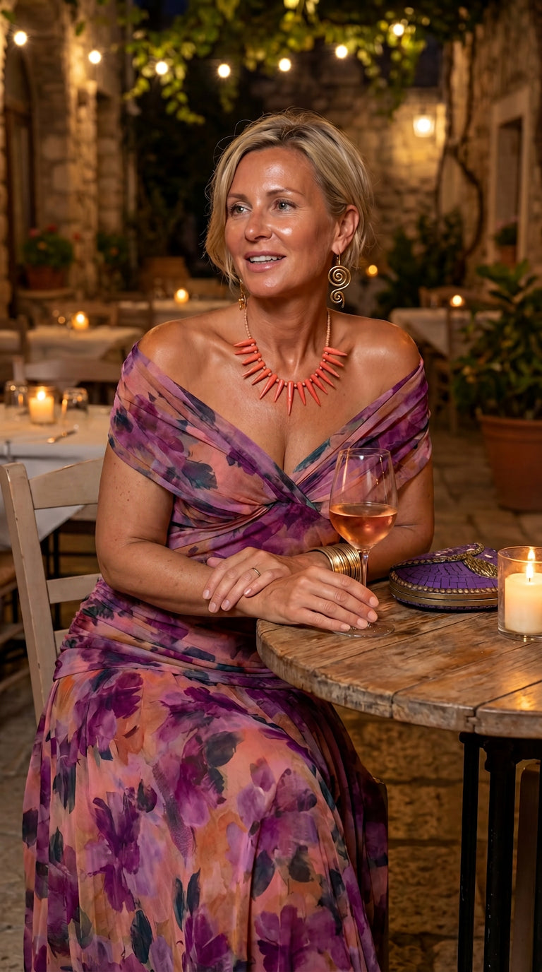 Elena | Maxi Floral Dress - Plus size model