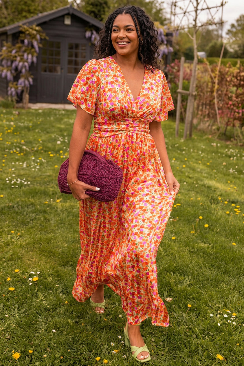 Natalie | Flattering Printed Maxi Dress - Plus size model