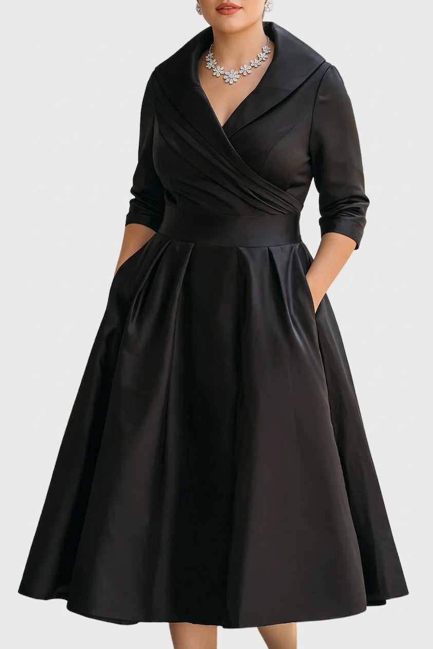 Rosa - Elegant midi dress - Plus size model