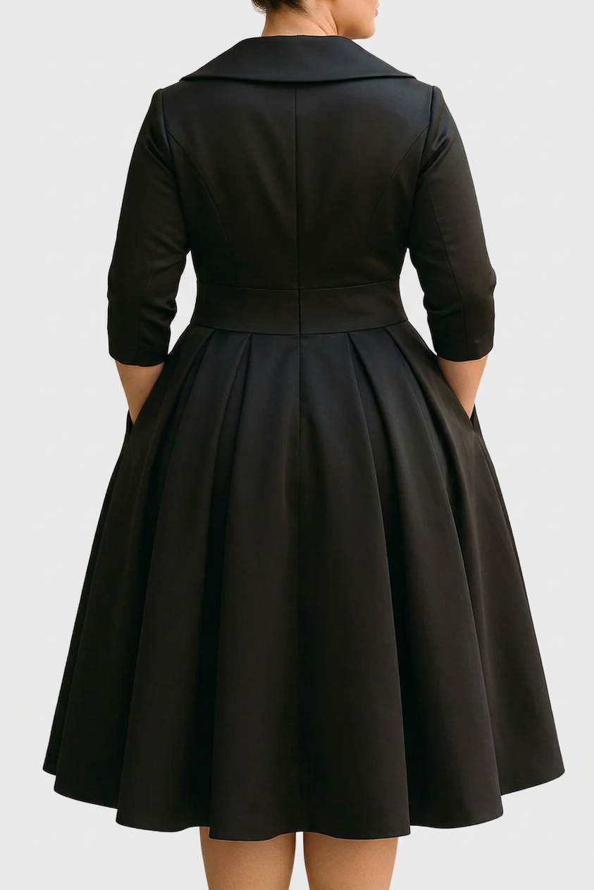 Rosa - Elegant midi dress - Plus size model
