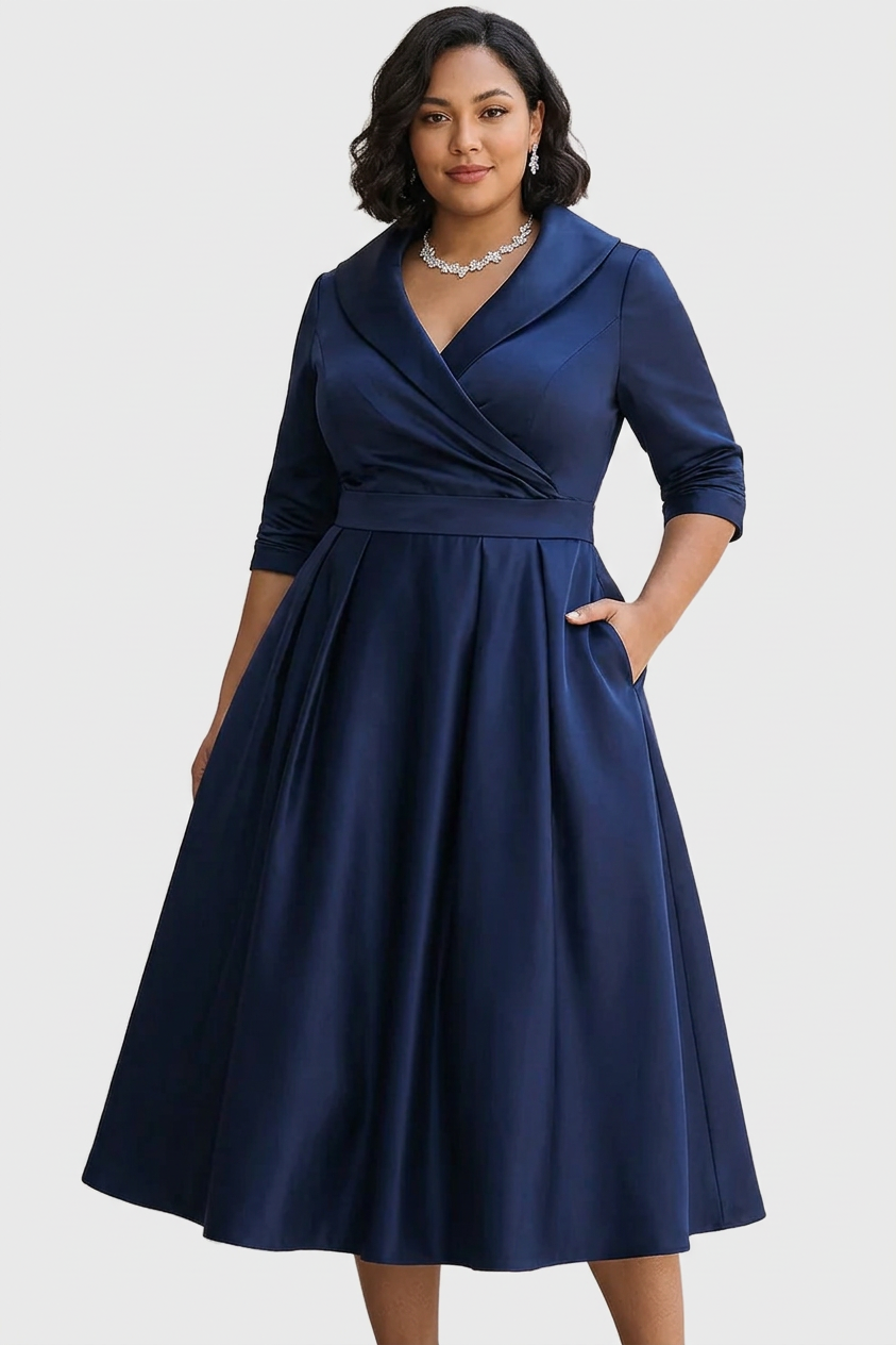 Rosa - Elegant midi dress - Plus size model