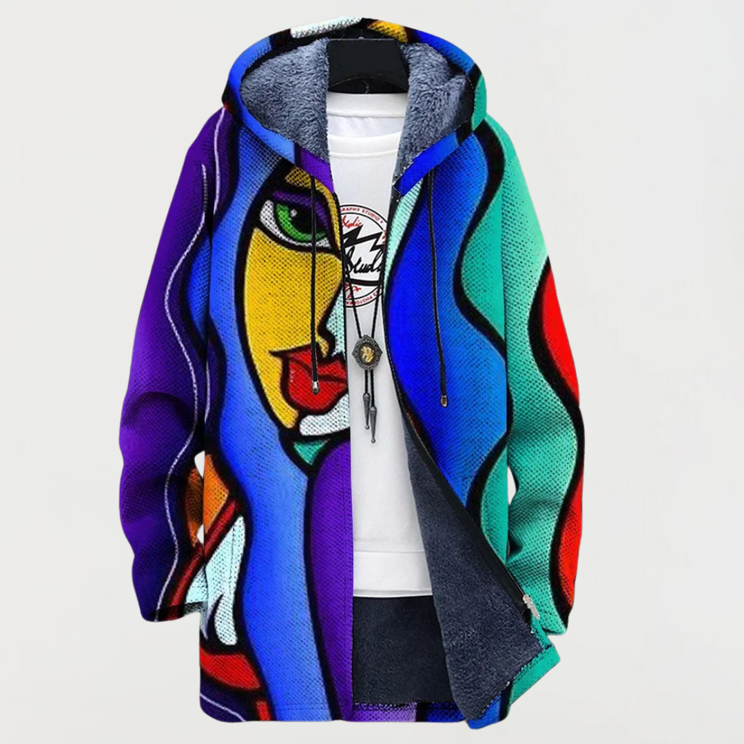 Laurie - Art-Inspired Hooded Cardigan
