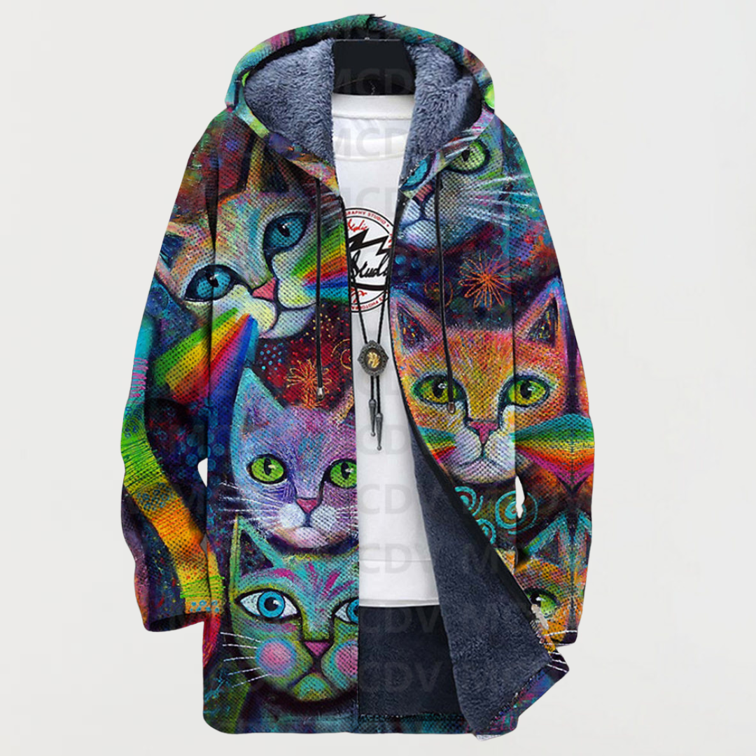 Leslie - Art-Inspired Hooded Cardigan