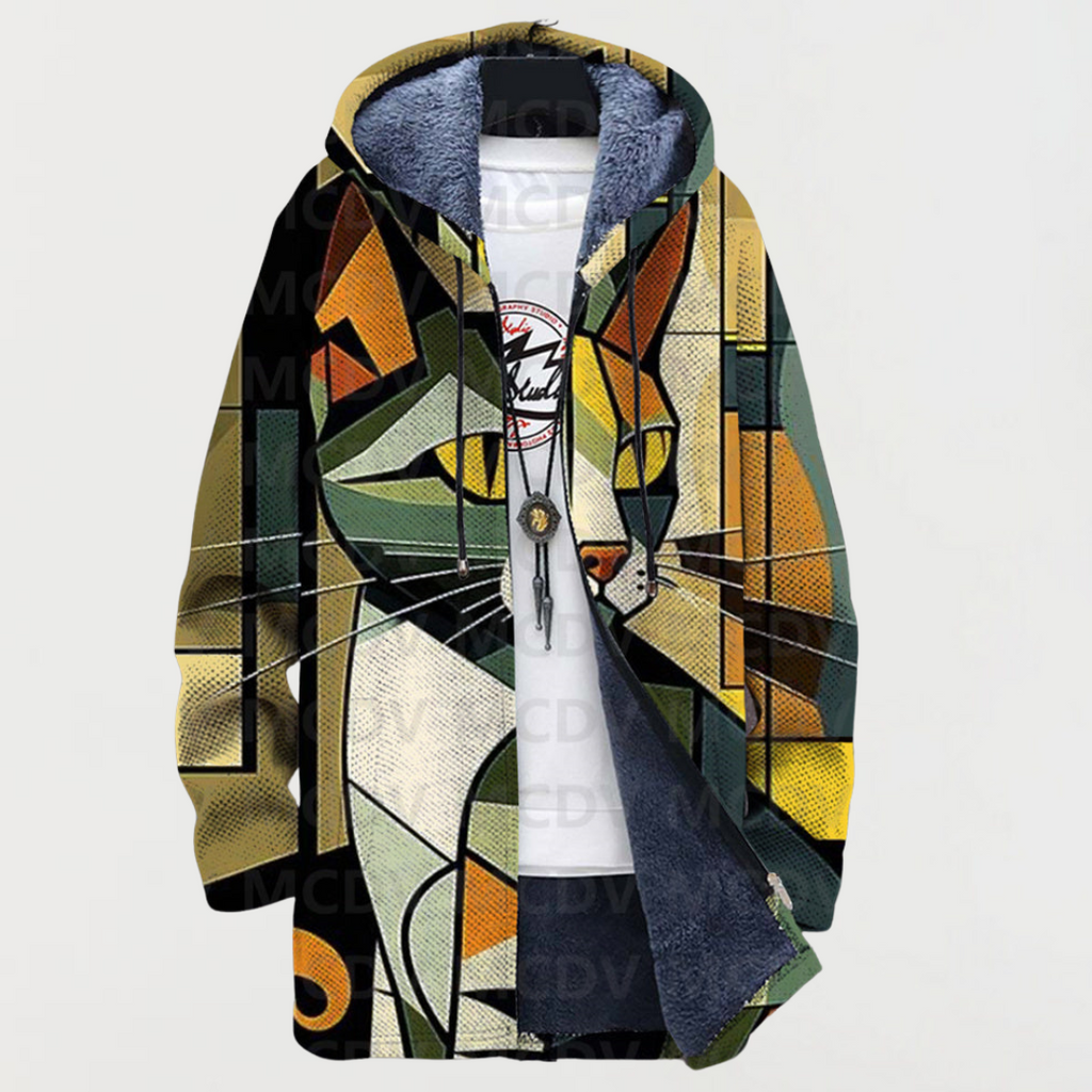 Tracy - Art-Inspired Hooded Cardigan