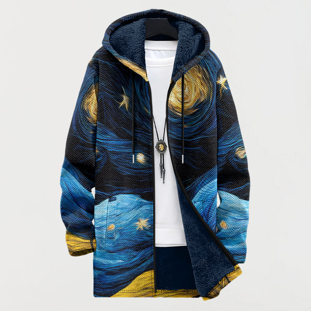 Rene - Art-Inspired Hooded Cardigan