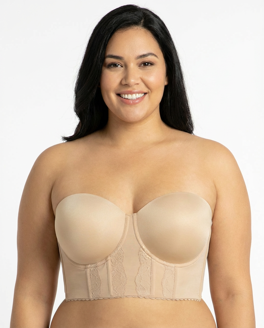 Strapless Corset Bra - Plus size model