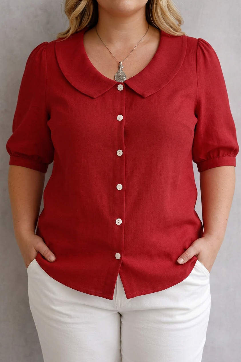 Paloma | Collared Blouse - Plus size model