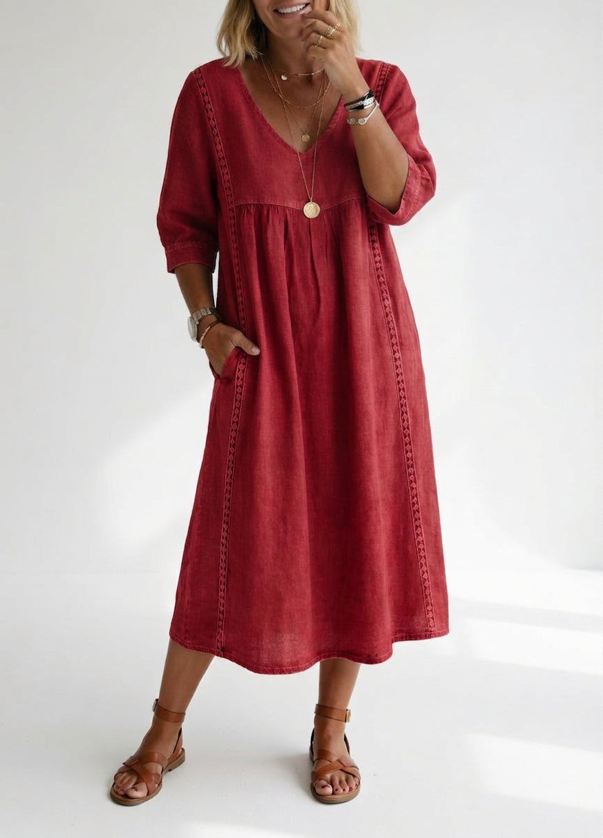 Lioréa™ — Elegant Casual Flowing Midi Dress - Plus size model