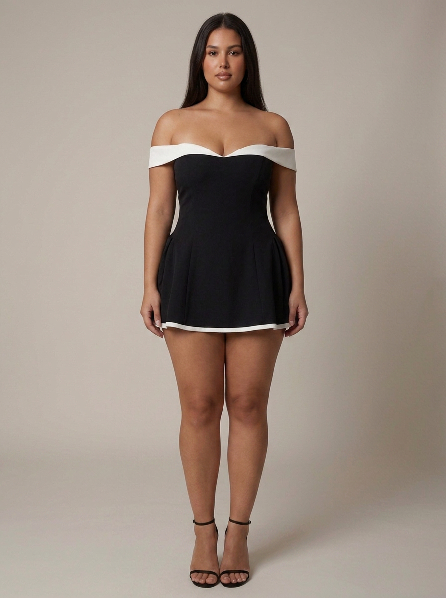 Romantic Mini Dress - Plus size model