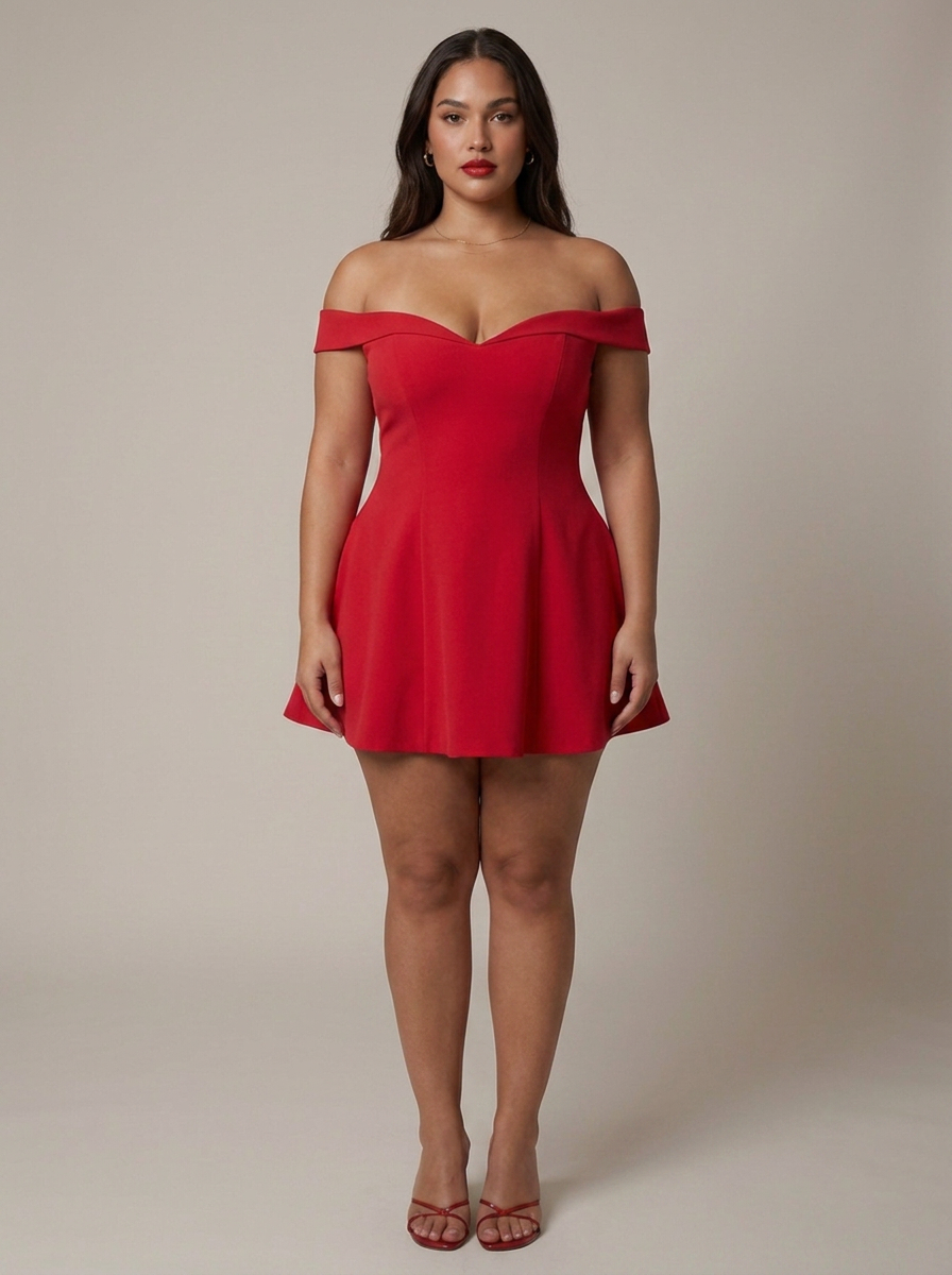 Romantic Mini Dress - Plus size model