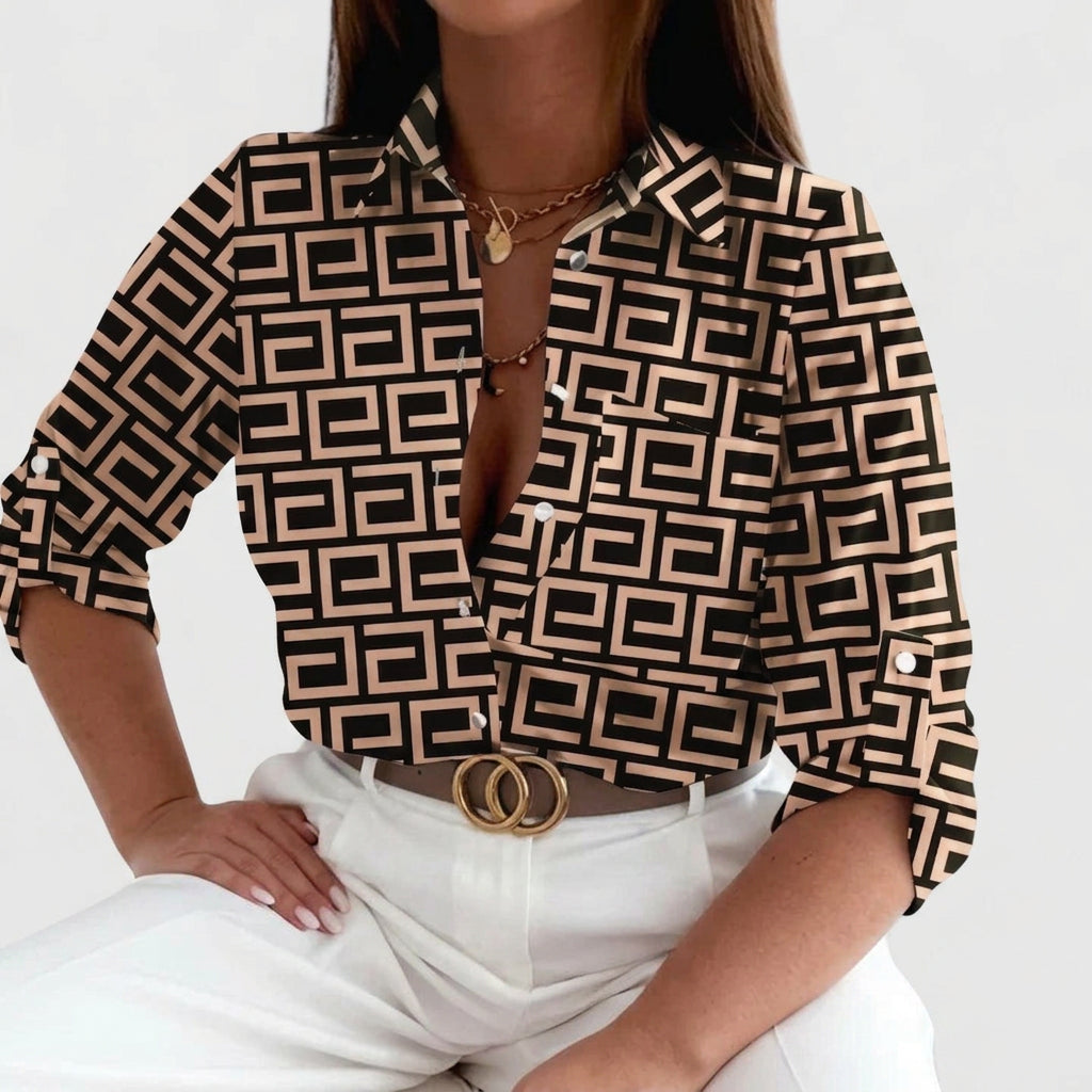 Lisette | Elegant Long Sleeve Blouse - Plus size model